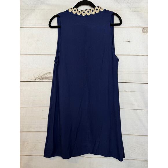 Lilly Pulitzer Dress Size 12 Navy Sleeveless Gold Detailing - Picture 2 of 6